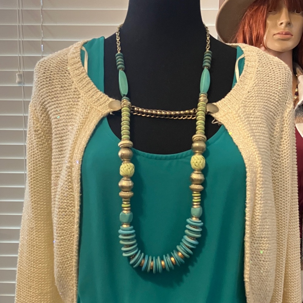 Chico's Turquoise and Gold Necklace